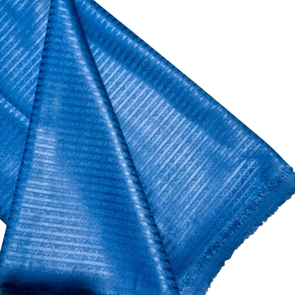 Tissu Jacquard à Rayures Ornementales – Bleu Canard