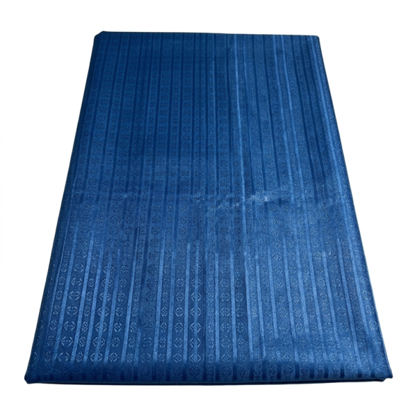 Tissu Jacquard à Rayures Ornementales – Bleu Canard